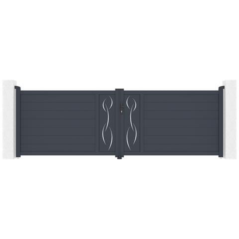 Cancello Battente 4m Life H. 120 Alluminio Grigio - Foto 1