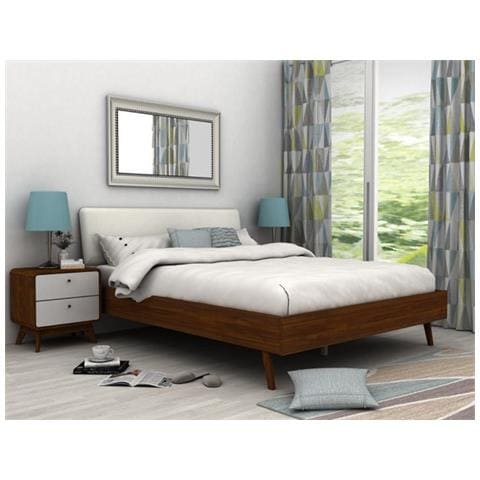 Cassie Comodino Con 2 Cassetti In Agglomerato Noce E Bianco - Foto 3