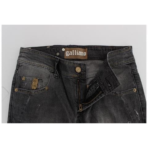 Jeans Elasticizzati Slim Fit In Misto Cotone Lavaggio Grigio - W26 - Foto 5