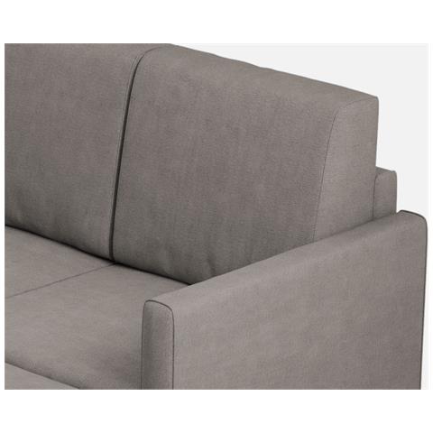 Divano Karay 2 Posti (due Sedute Da 60cm) + Pouf Misure Esterne L. 138 P. 155 Colore Grigio - Foto 2