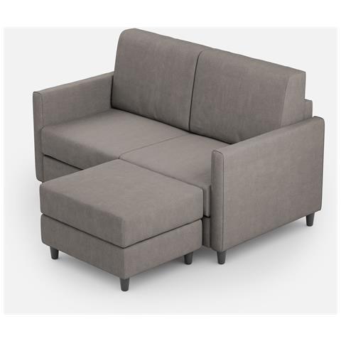Divano Karay 2 Posti (due Sedute Da 60cm) + Pouf Misure Esterne L. 138 P. 155 Colore Grigio - Foto 1