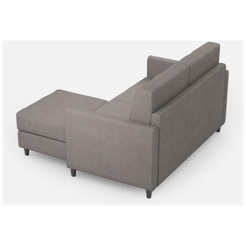 Divano Karay 2 Posti (due Sedute Da 60cm) + Pouf Misure Esterne L. 138 P. 155 Colore Grigio - Foto 5