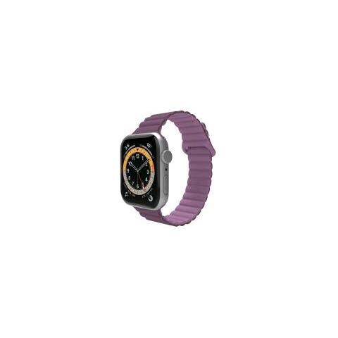 Apple Watch Cinturino In Silicone Sagomato Con Aggancio Magnetico E Fibbia Compatibile Con Apple Watch 42/44/45 Mm Viola - Foto 1