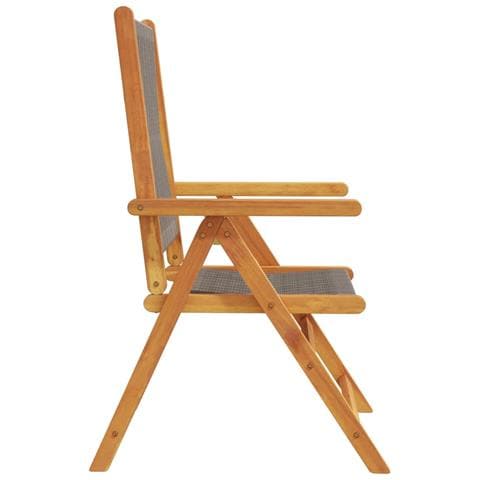 Sedie da Giardino Reclinabili 8pz Grigie Legno Massello Acacia - Foto 2