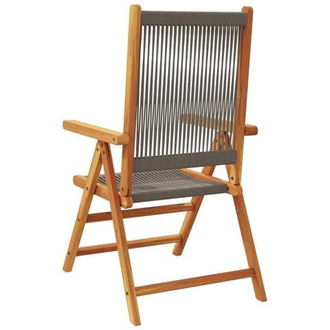 Sedie da Giardino Reclinabili 8pz Grigie Legno Massello Acacia - Foto 10