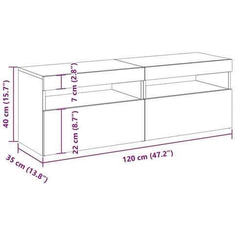 Mobili Porta TV con LED 2 pz Artigianale in Legno Multistrato - Foto 10