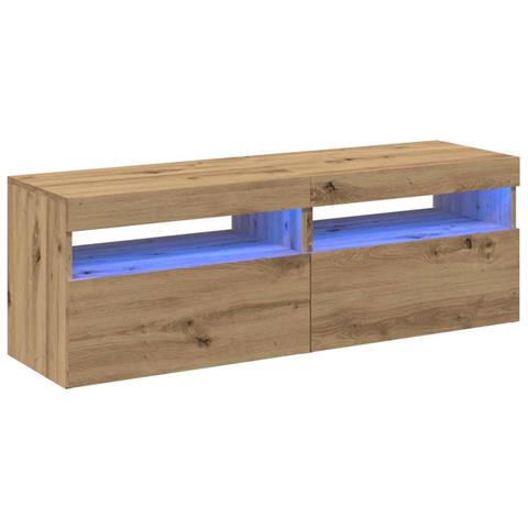 Mobili Porta TV con LED 2 pz Artigianale in Legno Multistrato - Foto 1