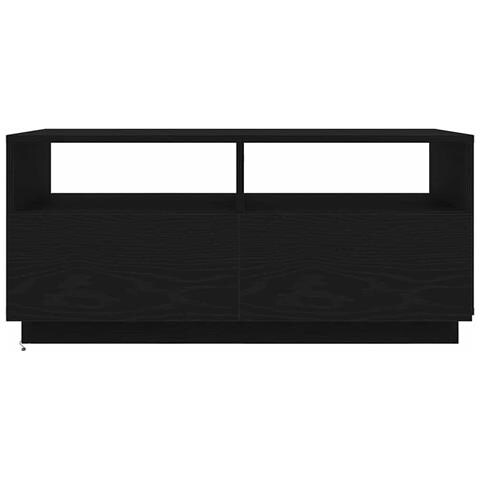 Tavolino da Soggiorno con Luci LED Rovere Nero 90x49x40 cm - Foto 9