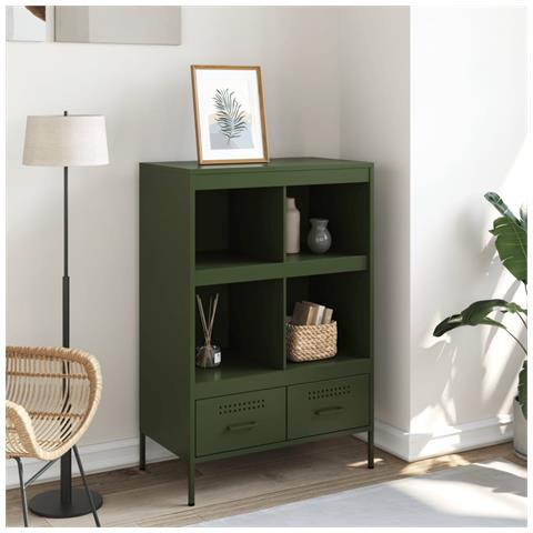 Credenza Verde Oliva 68x39x101,5 Cm In Acciaio - Foto 3