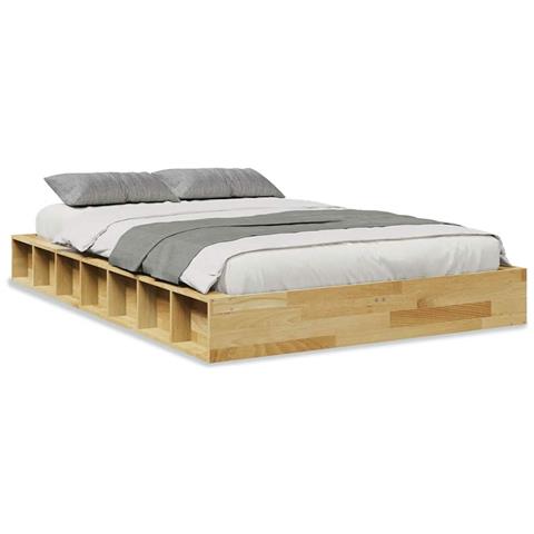 Struttura Letto Senza Materasso 120x200 Cm In Legno Di Rovere - Foto 2