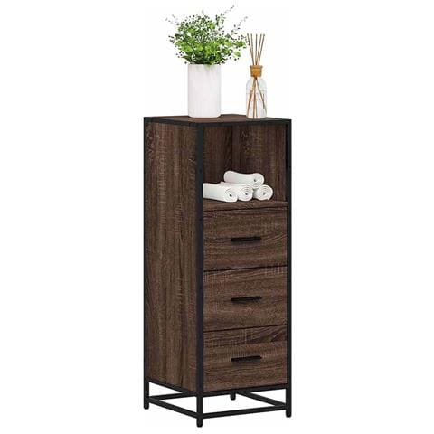 Armadietto Bagno Rovere Marrone 35x37,5x100cm Legno Multistrato - Foto 1