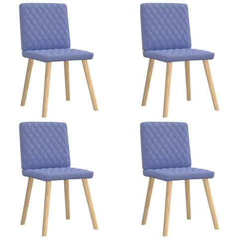 Sedie Da Pranzo 4 Pz Blu Jeans In Tessuto - Foto 1