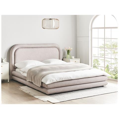 Letto Lino Sintetico Lavardens 160 X 200 Cm Tortora - Foto 1