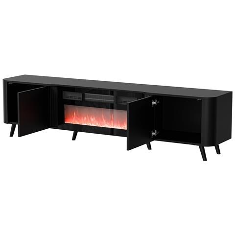 Volare RTV mobile 200 x 39 x 49 nero opaco + camino - Foto 1