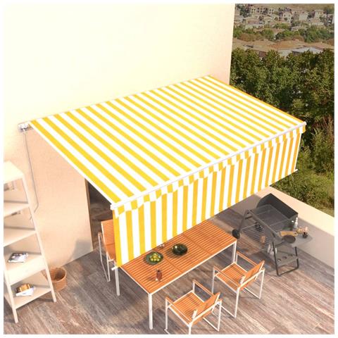 Tenda Sole Retrattile Manuale Con Parasole 5x3m Gialla Bianca - Foto 7