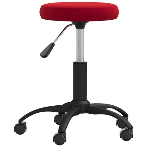 Sedia Girevole Da Ufficio Rosso Vino In Velluto - Foto 2