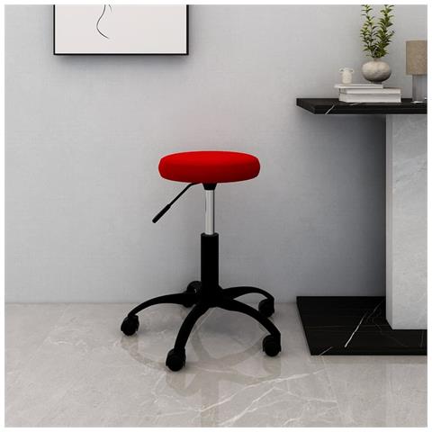 Sedia Girevole Da Ufficio Rosso Vino In Velluto - Foto 7