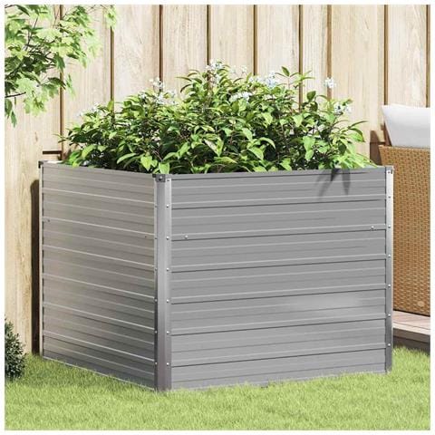 Letto Di Coltura Rialzato 100x100x77 Cm Acciaio Zincato Grigio - Foto 8