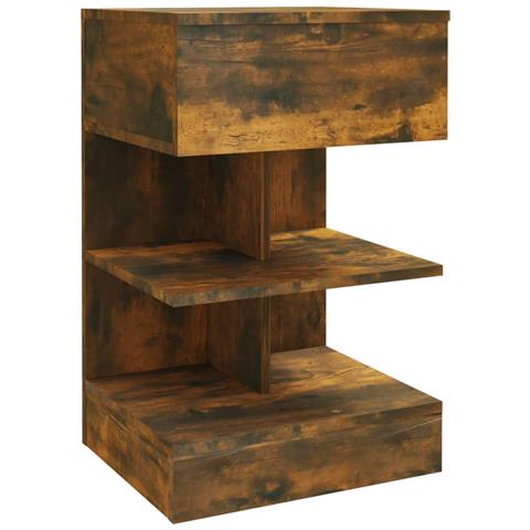 Lusso Casadino -  Comodini 2 Pz Rovere Fumo 40x35x65 Cm In Legno Multistrato - Foto 2