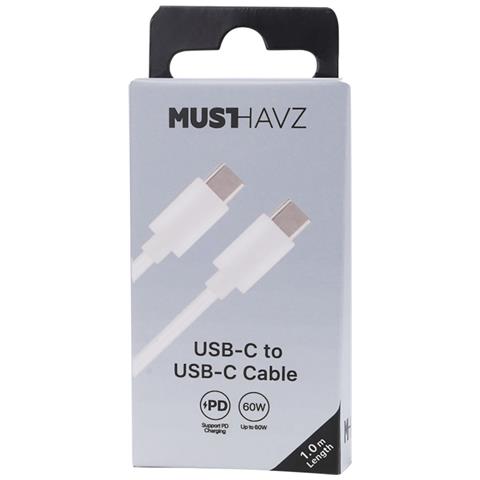 Cavo Di Ricarica E Sincronizzazione Da Usb-c A Usb-c Pd 3.0 60w 1m, Bianco - Foto 4