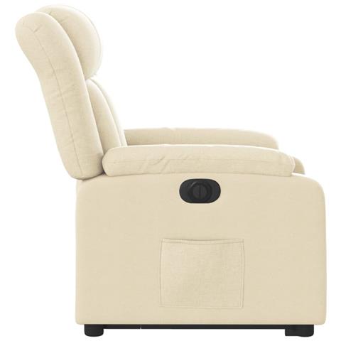 Poltrona Alzapersona Reclinabile Elettrica Crema in Tessuto - Foto 9