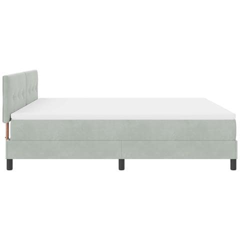 Letto Box Spring con Materasso Grigio Chiaro Super King in Velluto - Foto 9