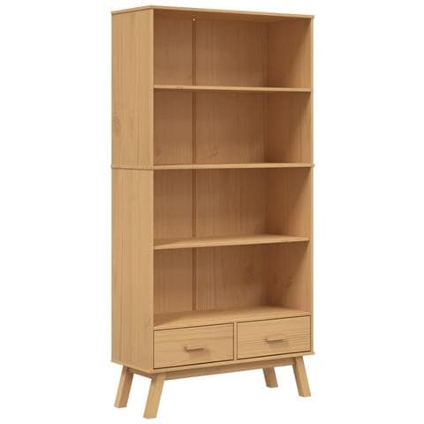 Libreria 4 Ripiani OLDEN Marrone in Legno Massello di Pino - Foto 1