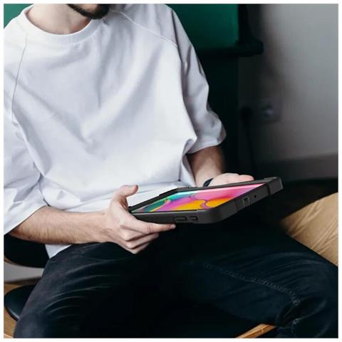 Custodia Per Samsung Galaxy Tab A 8.0"" Supporto E Tracolla Nera - Foto 4
