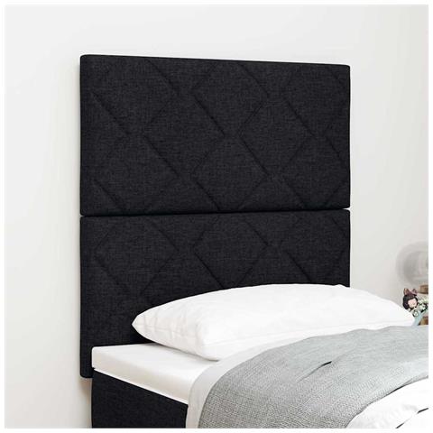 Testiera con luci a strisce a LED Regolabile Nero 80 cm Tessuto - Foto 2