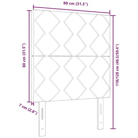 Testiera con luci a strisce a LED Regolabile Nero 80 cm Tessuto - Foto 9