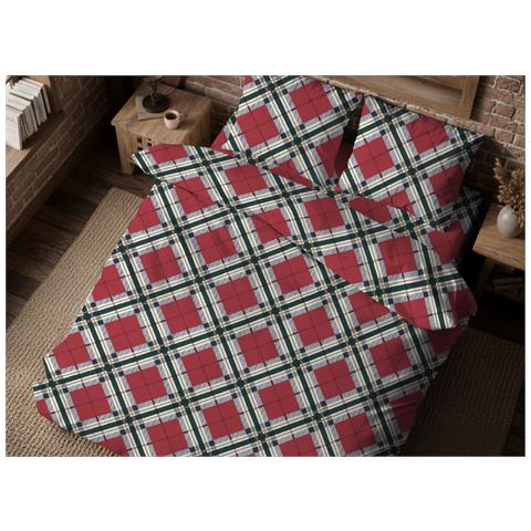 Copripiumino In Morbida Flanella 100% Cotone Disegno Tartan Matrimoniale Tartan - Foto 1