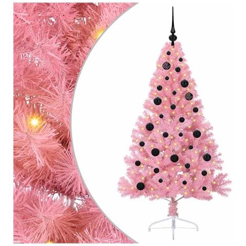 Albero di Natale artificiale con luci integrate Rosa 150 cm PVC - Foto 1