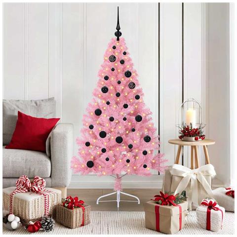Albero di Natale artificiale con luci integrate Rosa 150 cm PVC - Foto 2