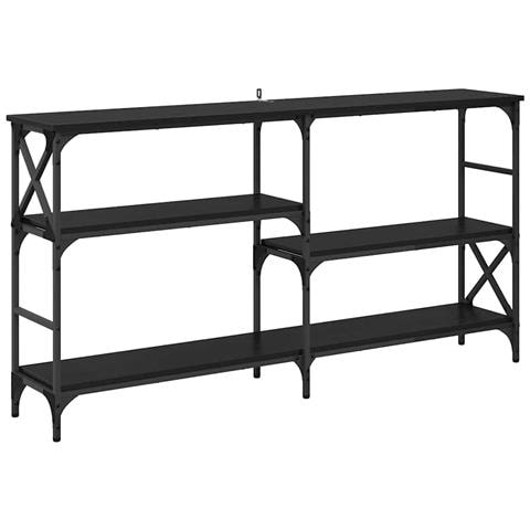 Tavolo consolle con lo scaffale Rovere Nero 150 x 29 x 76,5 cm - Foto 1