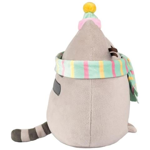 Peluche Gatto Con Cappello E Sciarpa 24 Cm Materiale Di Alta Qualità, Grigio - Foto 2