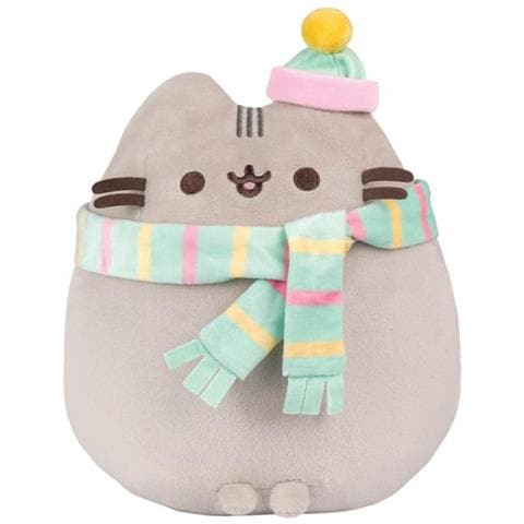 Peluche Gatto Con Cappello E Sciarpa 24 Cm Materiale Di Alta Qualità, Grigio - Foto 1