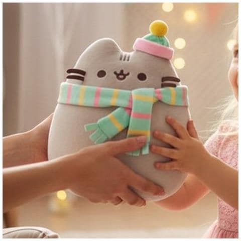 Peluche Gatto Con Cappello E Sciarpa 24 Cm Materiale Di Alta Qualità, Grigio - Foto 5