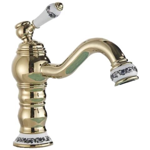 Rubinetto per lavabo da bagno, Blackswan, tipo M41, modello oro, misura 20 cm - Foto 1