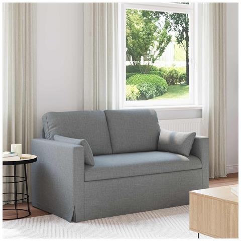 Divano Grigio chiaro 139 x 78 x 80 cm Tessuto - Foto 2