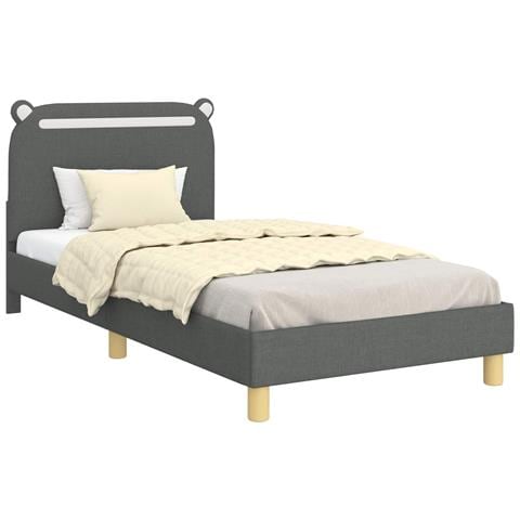 Struttura letto bambini con testata Grigio Scuro 80 x 200 cm - Foto 1