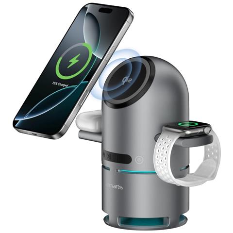 541602 Caricabatterie per dispositivi mobili Cuffie, Auricolare, Smartphone, Orologio intelligente Grigio AC Carica wireless Interno - Foto 1