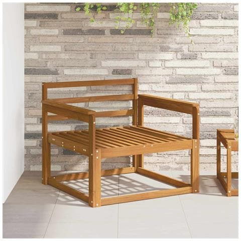 Divano centrale per esterno Legno di Acacia Massello Naturale - Foto 2