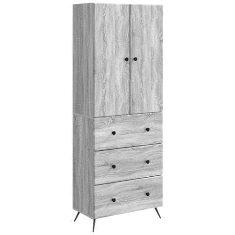 Set di armadi 2 pcs Sonoma grigio 66 x 34,5 x 90 cm - Foto 1