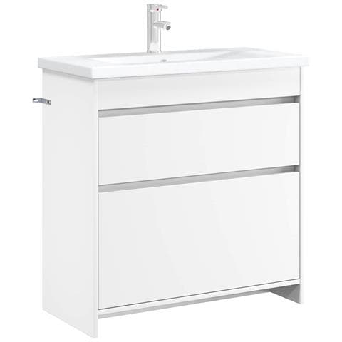Mobiletto da Bagno Sotto Lavabo Bianco 78,5 x 37,5 x 81 cm - Foto 2