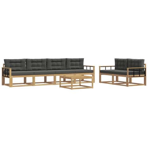 Set di divani da esterno con cuscino 6 pcs Bianco e Antracite - Foto 1