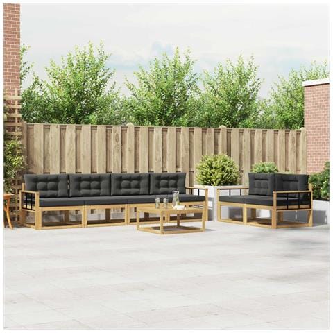 Set di divani da esterno con cuscino 6 pcs Bianco e Antracite - Foto 2