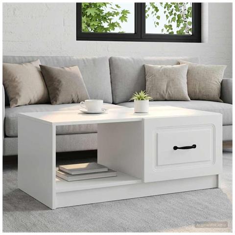 Tavolino da salotto Bianco 90 x 50 x 37 cm Legno ingegnerizzato - Foto 2