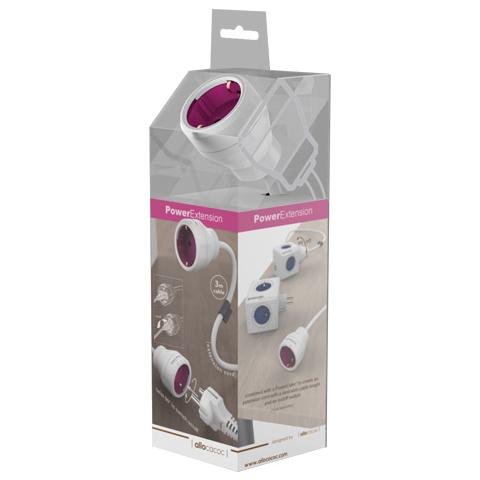 PowerExtention 5 m bianco magenta Type F - Foto 4