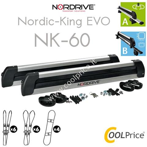 Portasci Barre Auto 6 Paia Sci 4 Snowboard Antifurto Alu Nk-60 N40011 - Foto 1