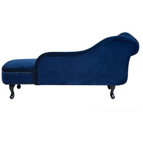 Chaise Longue Sinistra In Velluto Blu Nimes - Foto 30